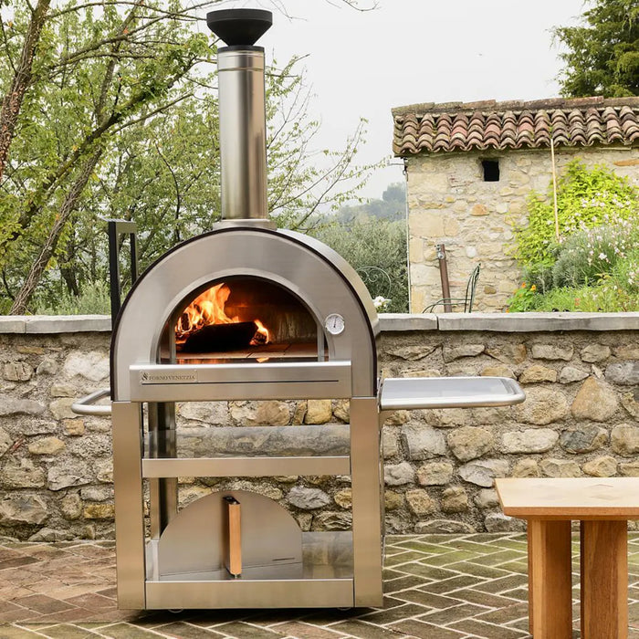 Outdoor Pizzaofen aus Edelstahl – Holzofen für Garten & Terrasse