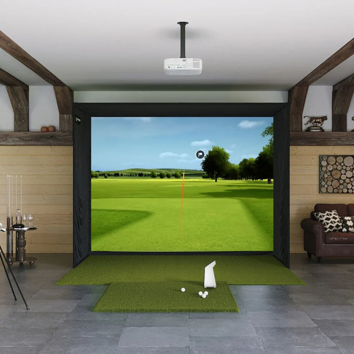 Golf Simulator Komplett-Paket inkl. Launch-Monitor, Projekor, Abschlagmatte